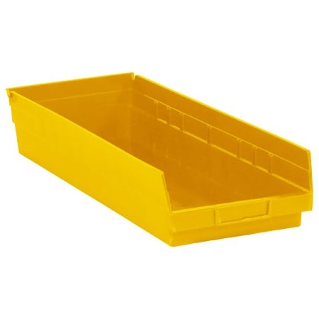 Bsc Preferred 23 5/8 x 8-3/8 x 4'' Yellow Plastic Shelf Bin Boxes, 6PK BUY00015158